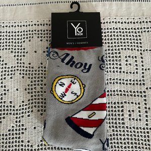 NEW with tags YoSox grey, red, navy, white & yellow socks men’s size 7-12 rare